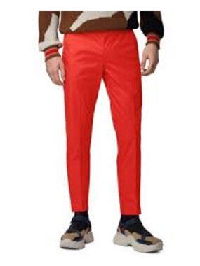 HUGO BOSS Straight Stretch Red Cotton Pants Men's size 38R 38x28 Preppy